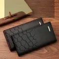 Men Long Wallet PU Leather Slim Wallet Long Clutch Leather Wallet Long Business Male Wallet Coin Purse Men Purse Pouch with Card Holder for Men